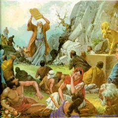 Mosháh rompe las tablas al ver el becerro de oro